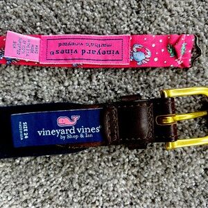 Vineyard Vines Bow tie and Belt set: Pink Crab Pattern